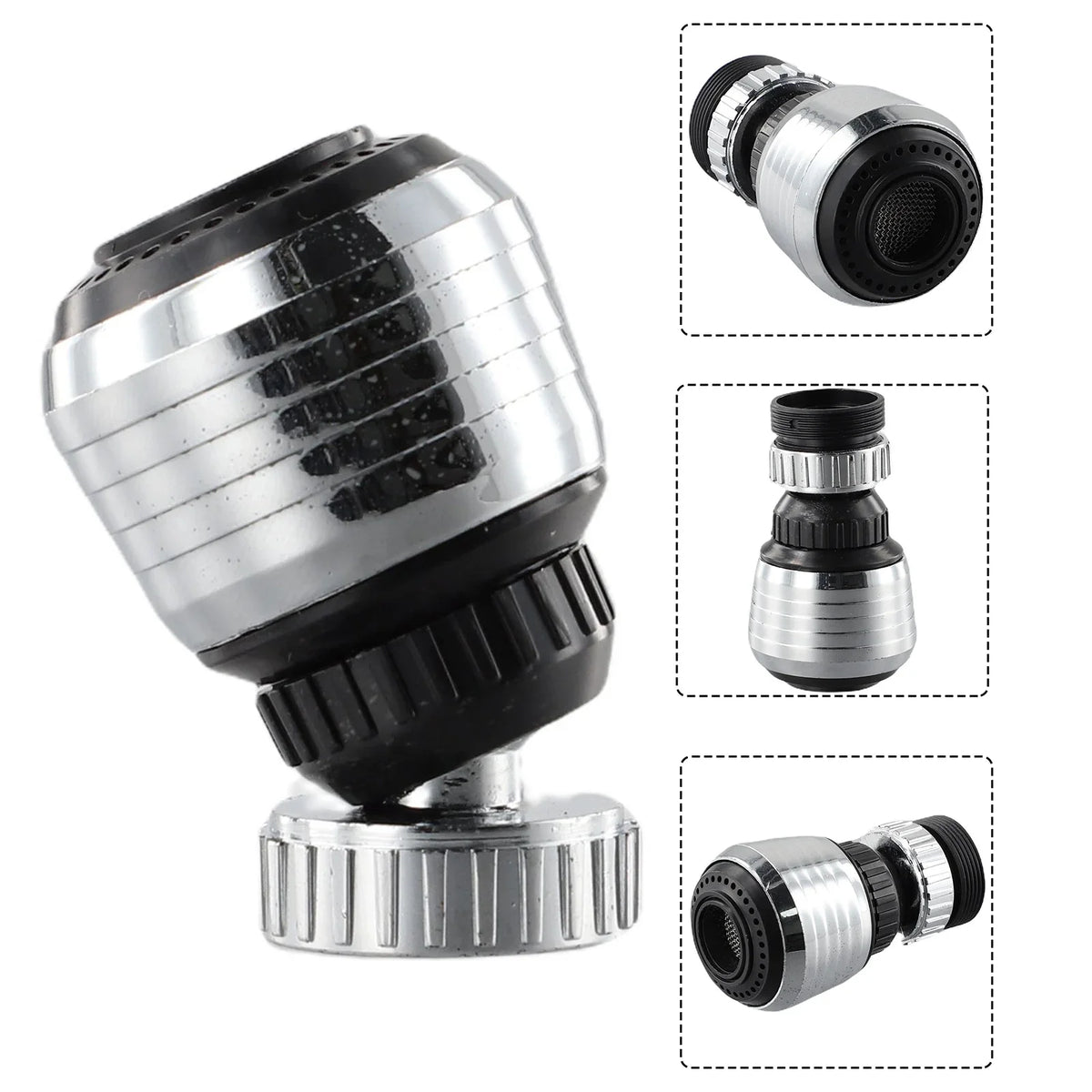 360° Swivel Faucet Aerator Nozzle, Dual-Mode Water-Saving Tap Extender, Universal 24mm/22mm Fit (ABS Chrome)
