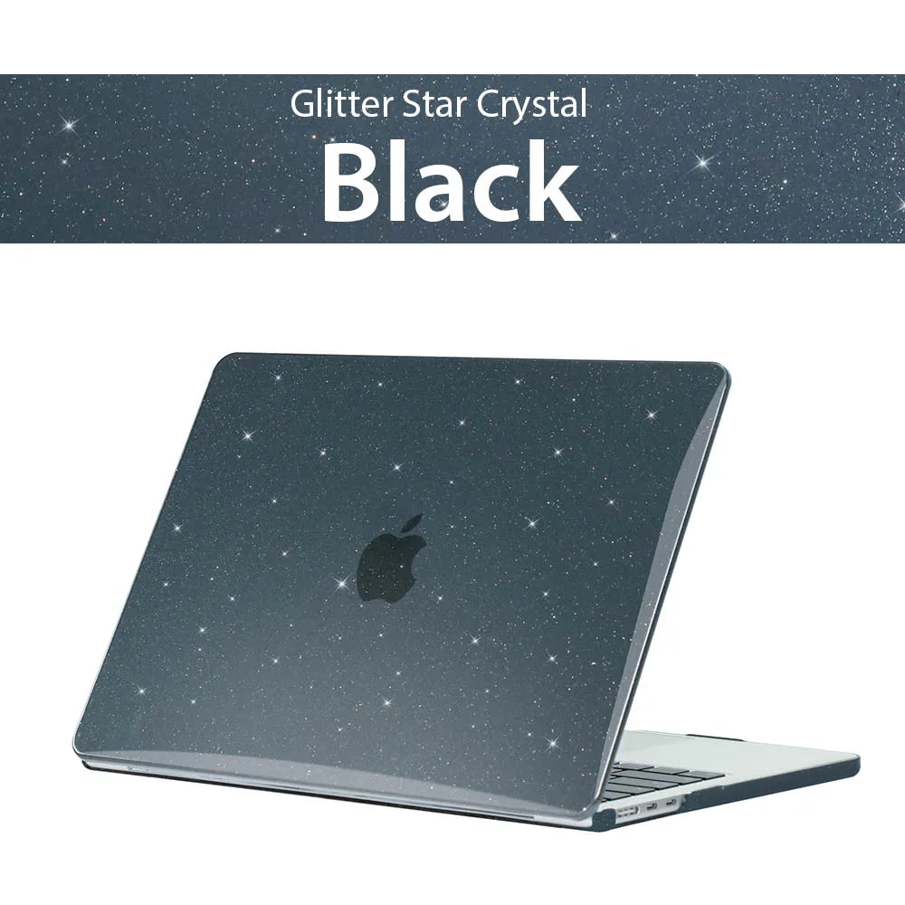 Glitter Hard Shell Laptop Case for MacBook Air & Pro 13/14/15/16 Inch (33–41 cm) Clear Sparkle Protective Sleeve