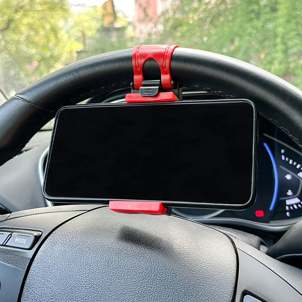Universal Steering Wheel Phone Mount Clip – Hands-Free Car Phone Holder for Navigation
