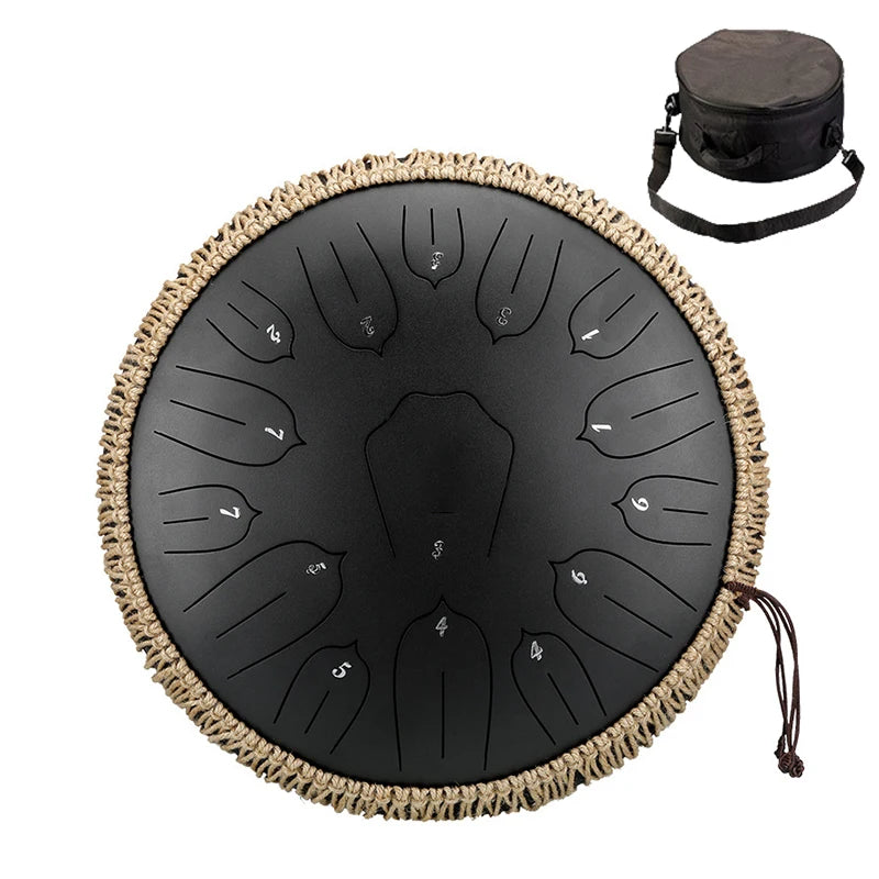 13-Inch (32 cm) 15-Note D-Tone Steel Tongue Drum Glucophone Handpan Percussion