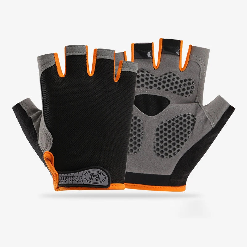 Fingerless Gym Gloves for Men & Women - Anti-Slip Breathable Workout & Cycling Gloves