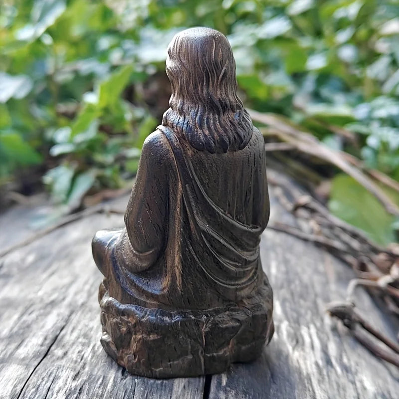Handcrafted Wooden Jesus Statue, Religious Figurine Tabletop Decor, Christian Home & Christmas Gift