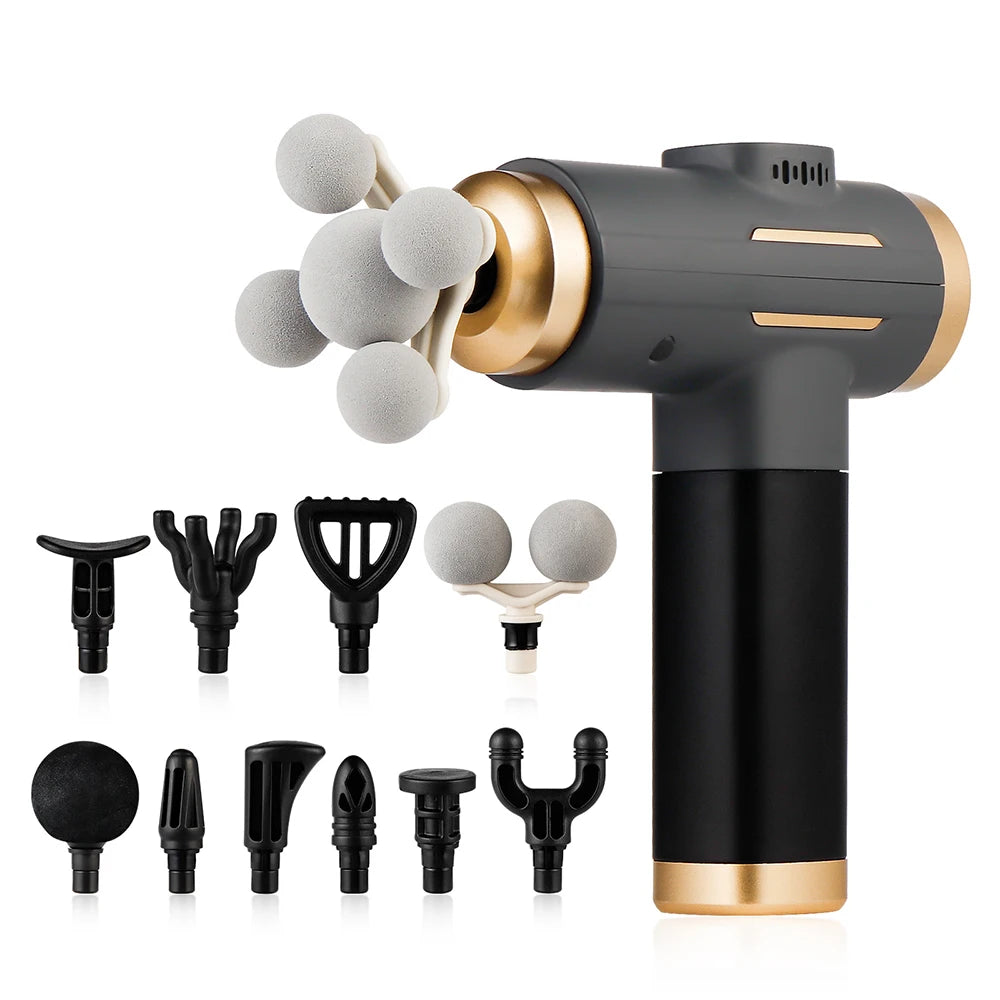 11-in-1 Percussion Massage Gun — 99-Level Powerful Fascia Gun with 11 Heads, USB-C Rechargeable Deep Tissue Massager for Body, Arms & Legs