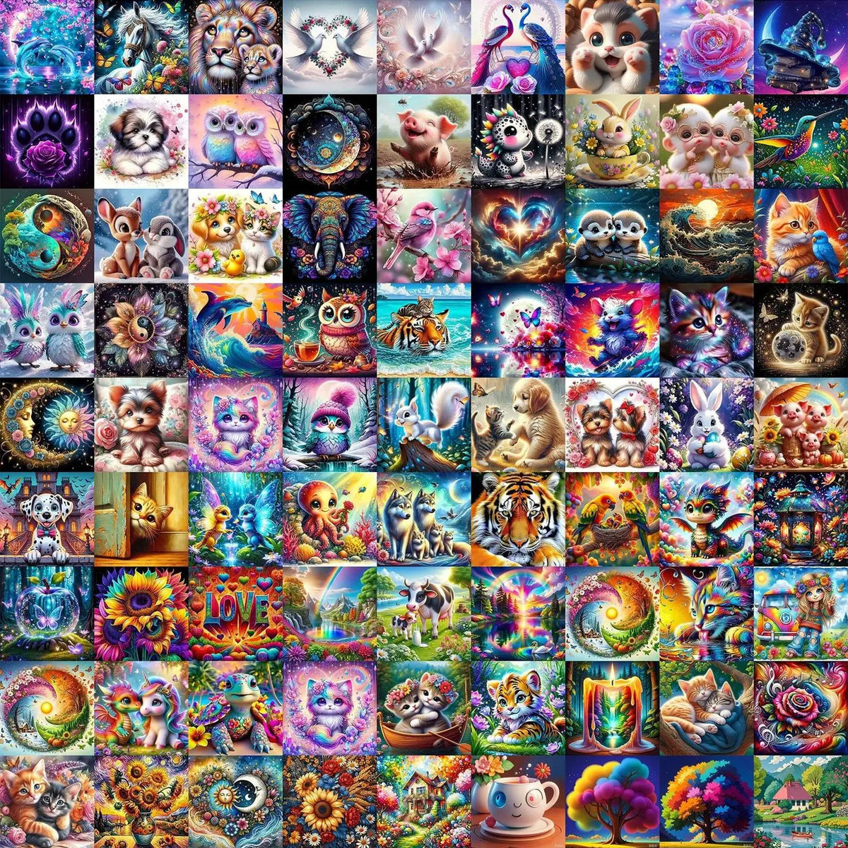 Diamond Painting Kit – Full Drill 20x20cm Assorted Patterns