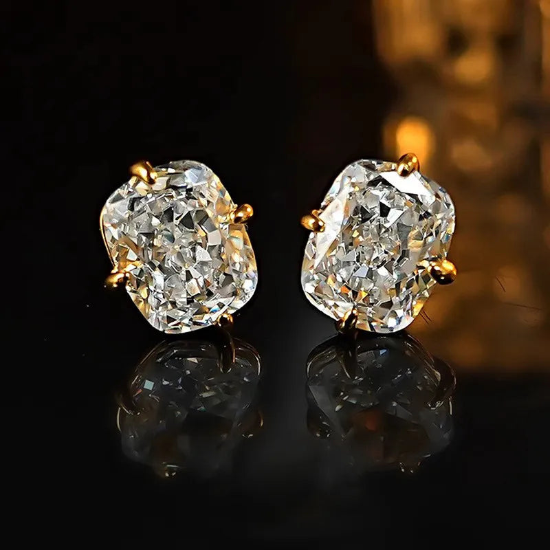 925 Sterling Silver Cubic Zirconia Stud Earrings for Women 4-Prong Claw Setting Wedding Gift