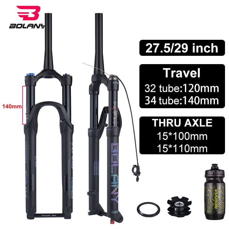 27.5/29-inch Boost Mountain Bike Suspension Fork - 34mm (1.34in) Tapered Stanchion, 120/140mm (4.7/5.5in) Travel, 15x100/110mm Thru-Axle, Adjustable Rebound and Lockout