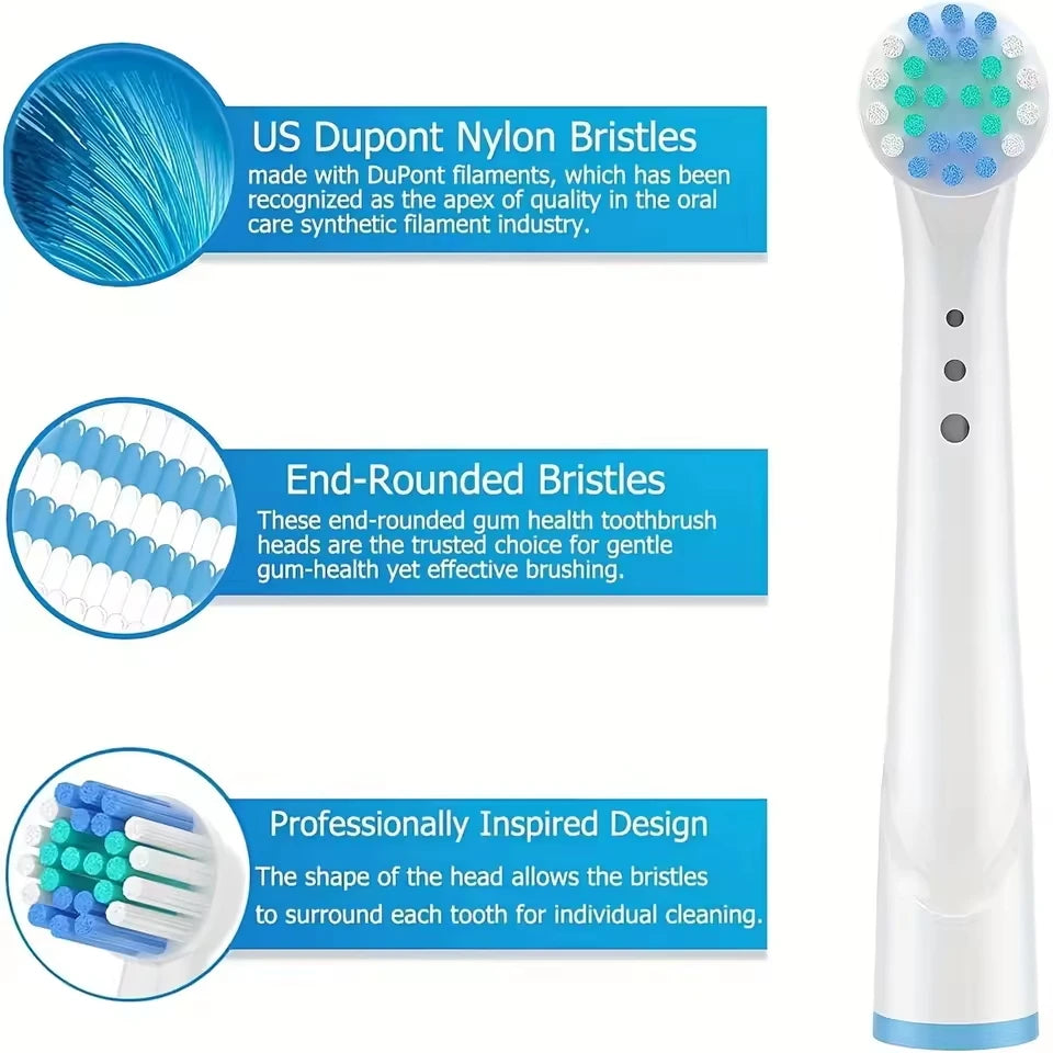 Replacement Electric Toothbrush Heads – 4/12/16 Pack, Fits Most Round-Head Rechargeable Toothbrushes