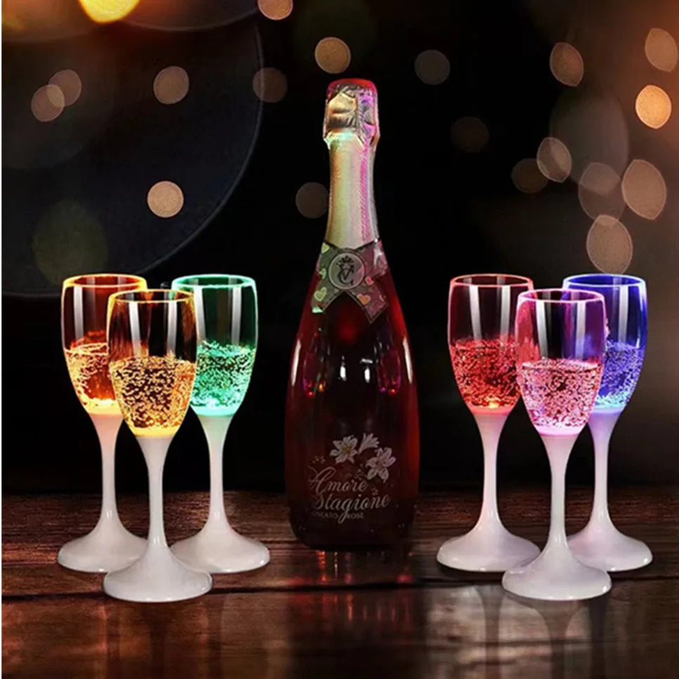 6-Pack LED Light-Up Cups — Multicolor Flashing Wine, Beer & Whiskey Glasses for Parties