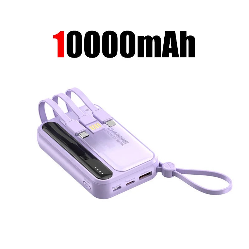 50000mAh 4-in-1 Power Bank Built-in Cables, 120W Fast Charging Digital Display & LED Light