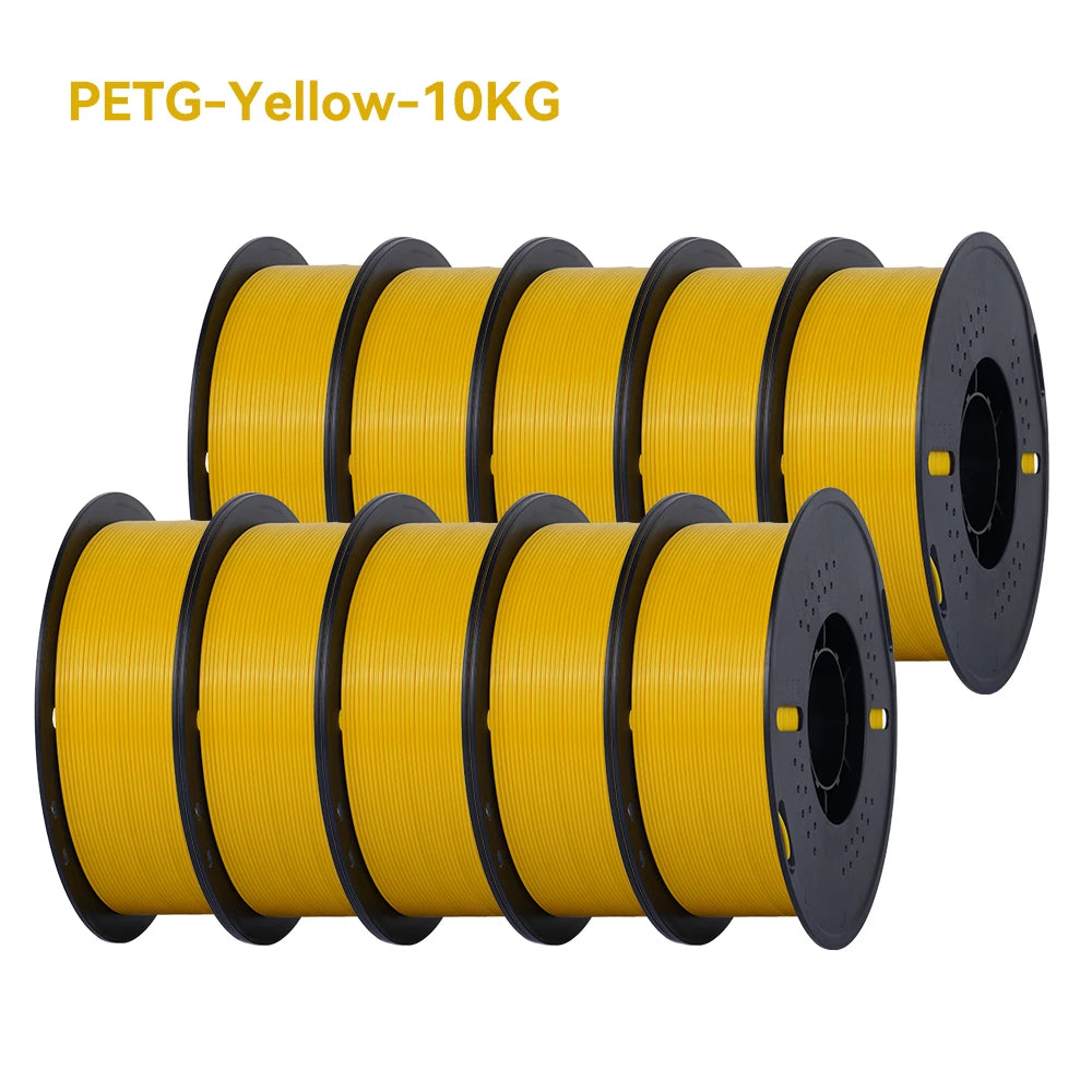 PLA and PETG 3D Printer Filament 10-Roll Pack — 1.75mm, 1kg (2.2 lb) Each — 10 kg (22 lb) Total, Assorted Colors, Eco-Friendly