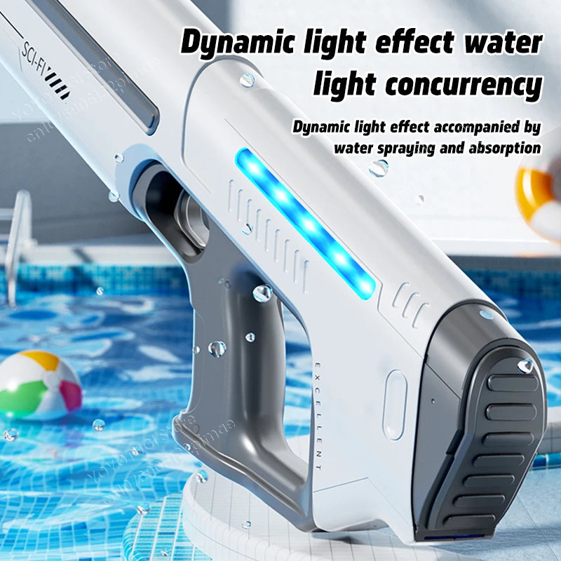 Automatic Electric Water Gun Large Capacity Water-Absorbing Toy for Kids Summer Outdoor Water Battle Gift