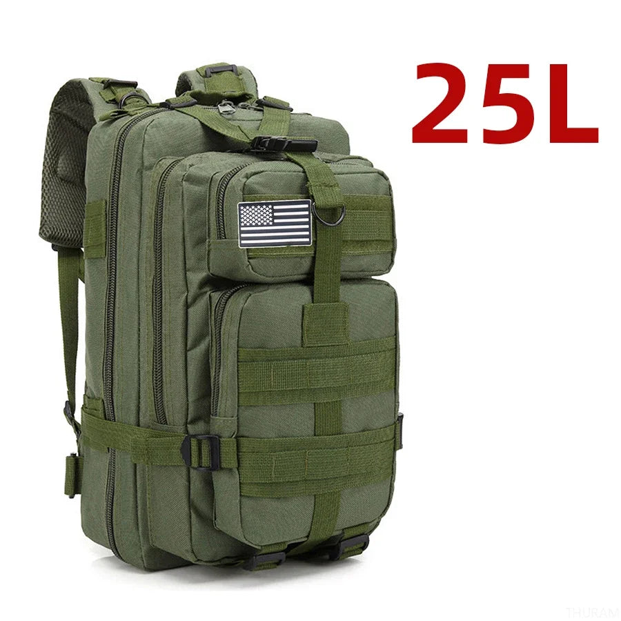 25L & 50L Waterproof Nylon Tactical Backpack - Hiking Camping Trekking Fishing Rucksack with MOLLE