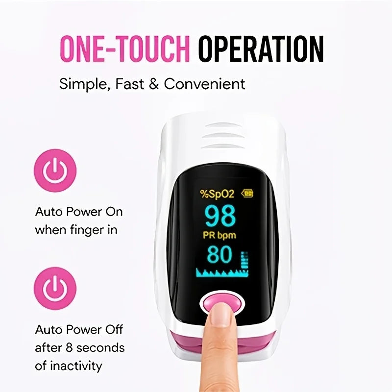 2-in-1 Fingertip Pulse Oximeter & Blood Pressure Monitor with OLED Display — Portable SPO2 & Pulse Rate Monitor