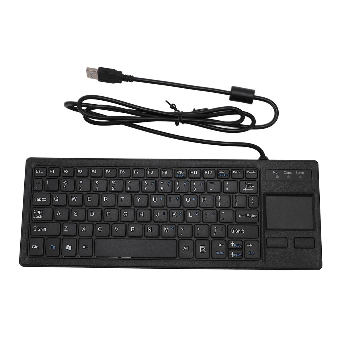 Mechanical USB Industrial Keyboard with Integrated Touchpad & USB Hub, Water-Resistant IP68, 82-Key Compact 12.2 x 4.53 x 0.47 in (310 x 115 x 12 mm) for PC Laptop