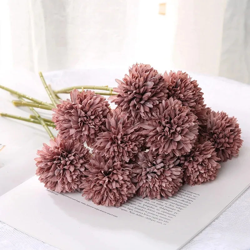 3/6-Piece Silk Hydrangea Artificial Flower Bouquet - Boho Stems for Home, Bedroom & Wedding Decor