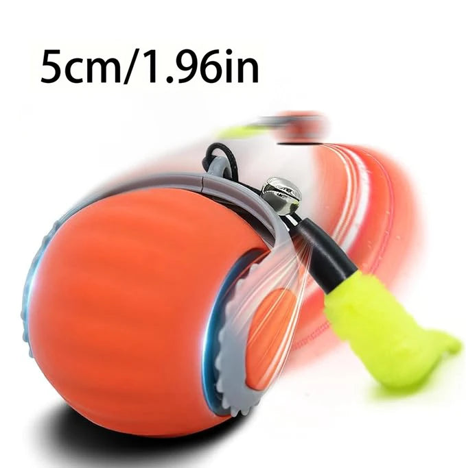 Automatic Rechargeable Cat Toy Ball — Motion-Activated Interactive Rolling Teaser with Plush Tail, USB-C