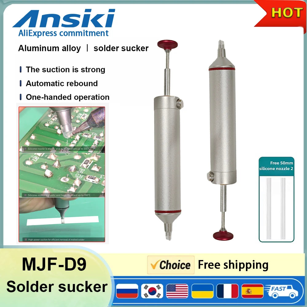 Aluminum Alloy Manual Desoldering Pump Solder Sucker Vacuum Tin Remover for PCB Repair