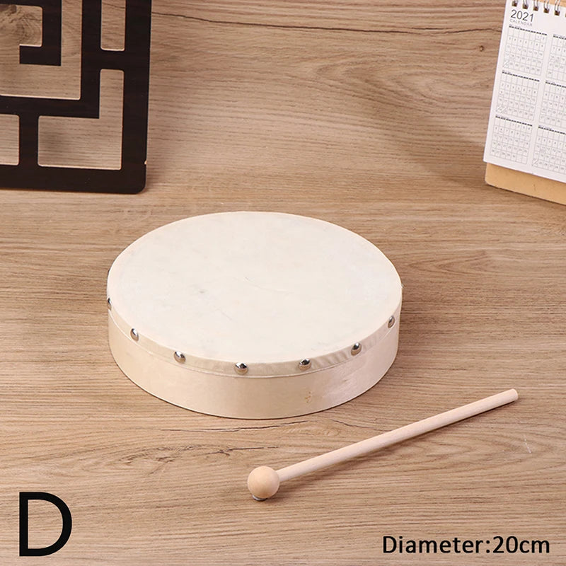 Wooden frame drum with mallet, view 11