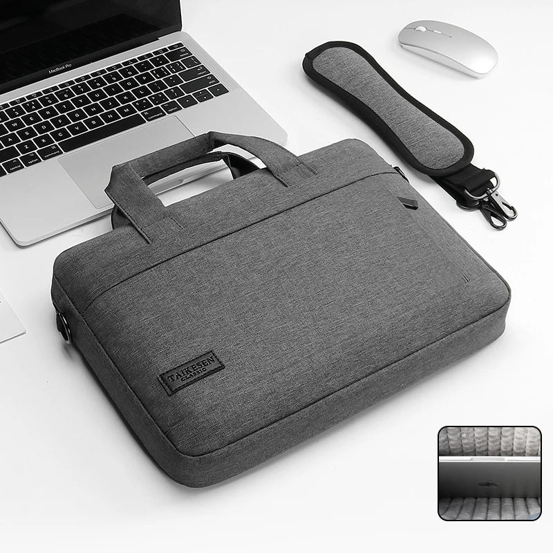 Canvas Laptop Sleeve Briefcase 13–17 Inch — Zippered Shoulder Handbag