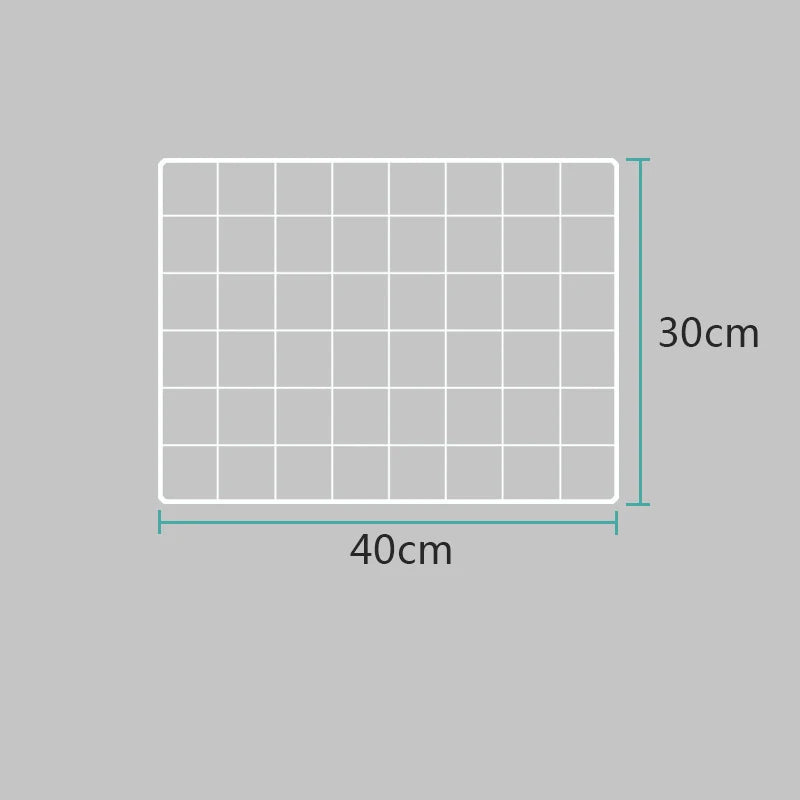 Wall Mounted Wire Grid Organizer with Removable Baskets, Hooks and Shelves, Iron Mesh Storage Panel