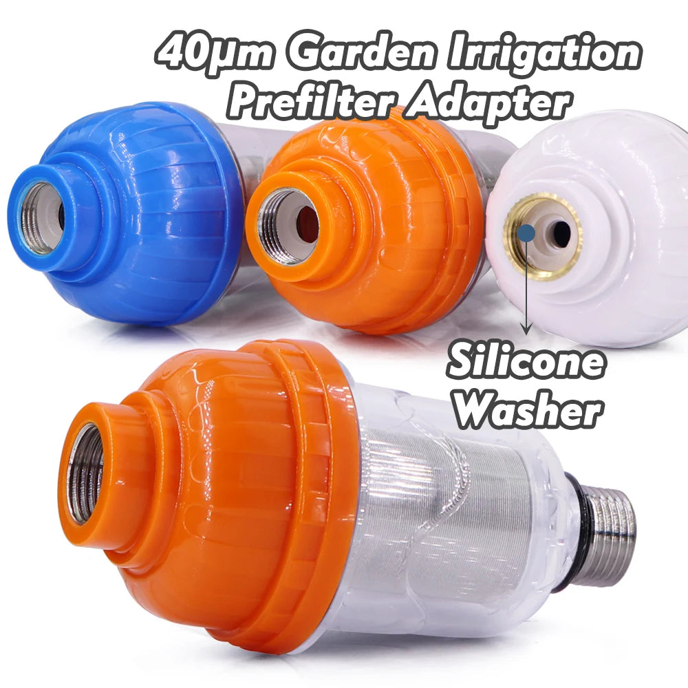 40-Micron 1/2" (12.7 mm) Prefilter with 316 Stainless Steel Screen – Garden Faucet, Kitchen & Bathroom Strainer