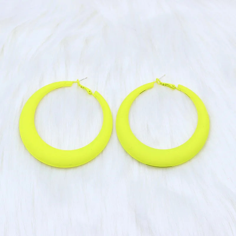 Oversize Red & Blue Metal Hoop Earrings for Women – 72mm (2.83 in) Round Statement Hoops