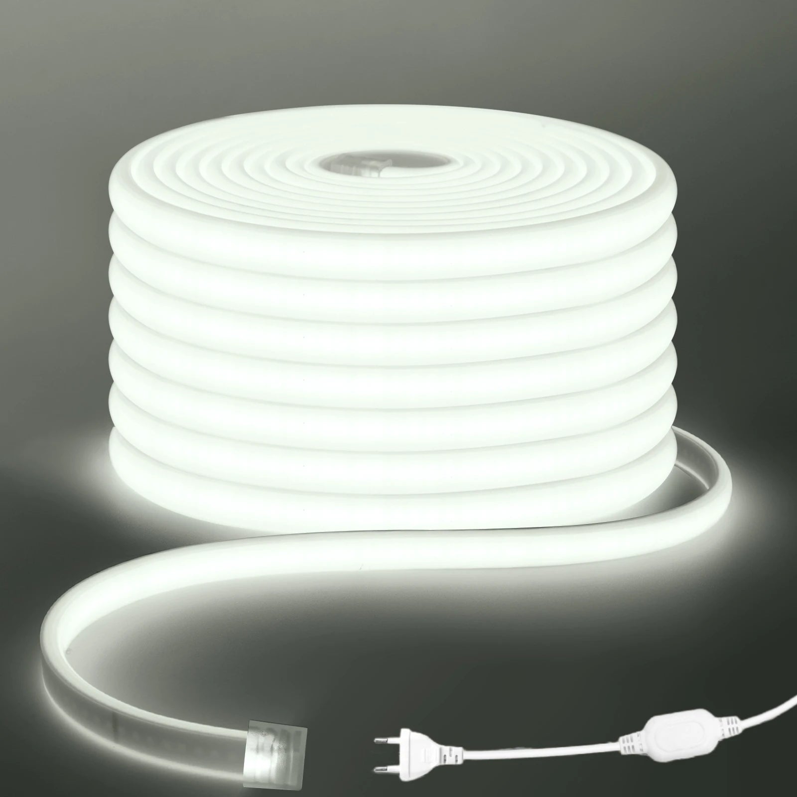 COB LED Strip Light 220-240V EU Dimmer Plug IP67 Waterproof Tape, 3000K/4000K/6000K, 288 LEDs/m