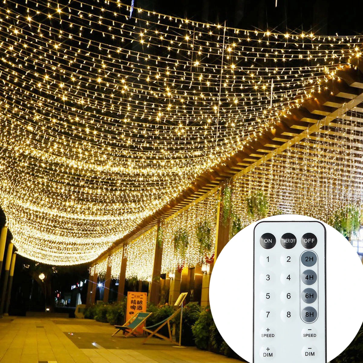 100m (328 ft) LED Fairy String Lights — 800 LEDs Warm White Garland for Home, Party & Garden Decoration
