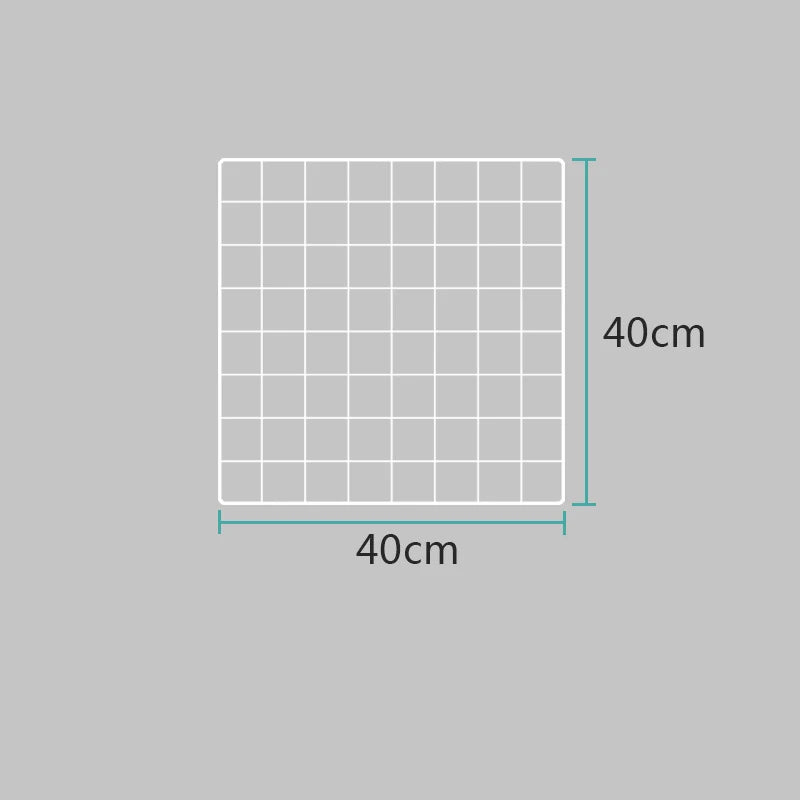 Wall Mounted Wire Grid Organizer with Removable Baskets, Hooks and Shelves, Iron Mesh Storage Panel
