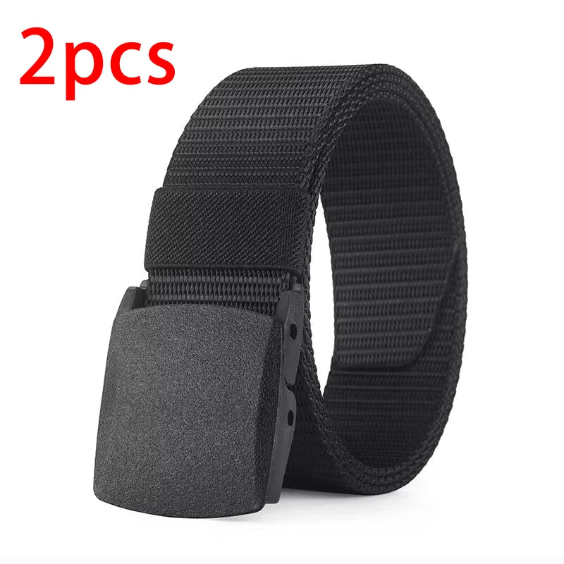 Metal-Free Canvas Tactical Belt 1.5 in (3.7 cm) Adjustable Unisex Belt for Jeans, Dress & Casual Wear