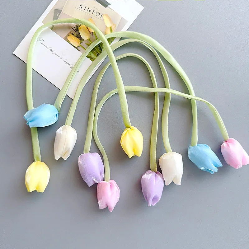 20-Pack Artificial Tulip Flower Hair Clips – DIY Hair Accessories & Headband Embellishments