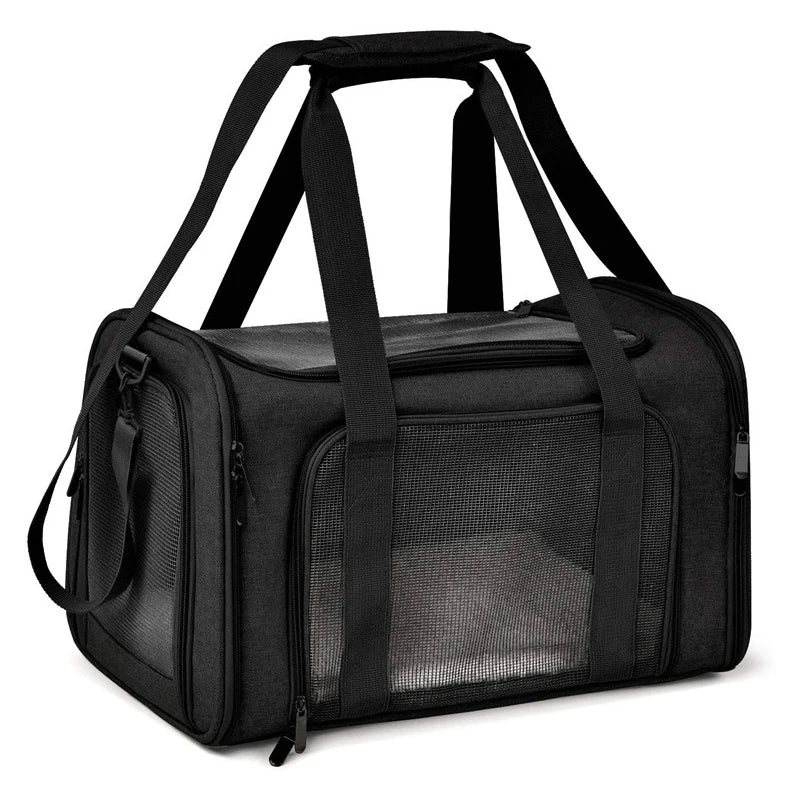 Portable Soft-Sided Pet Carrier Backpack for Dogs & Cats — Airline Approved, Foldable Nylon (M/L/XL)
