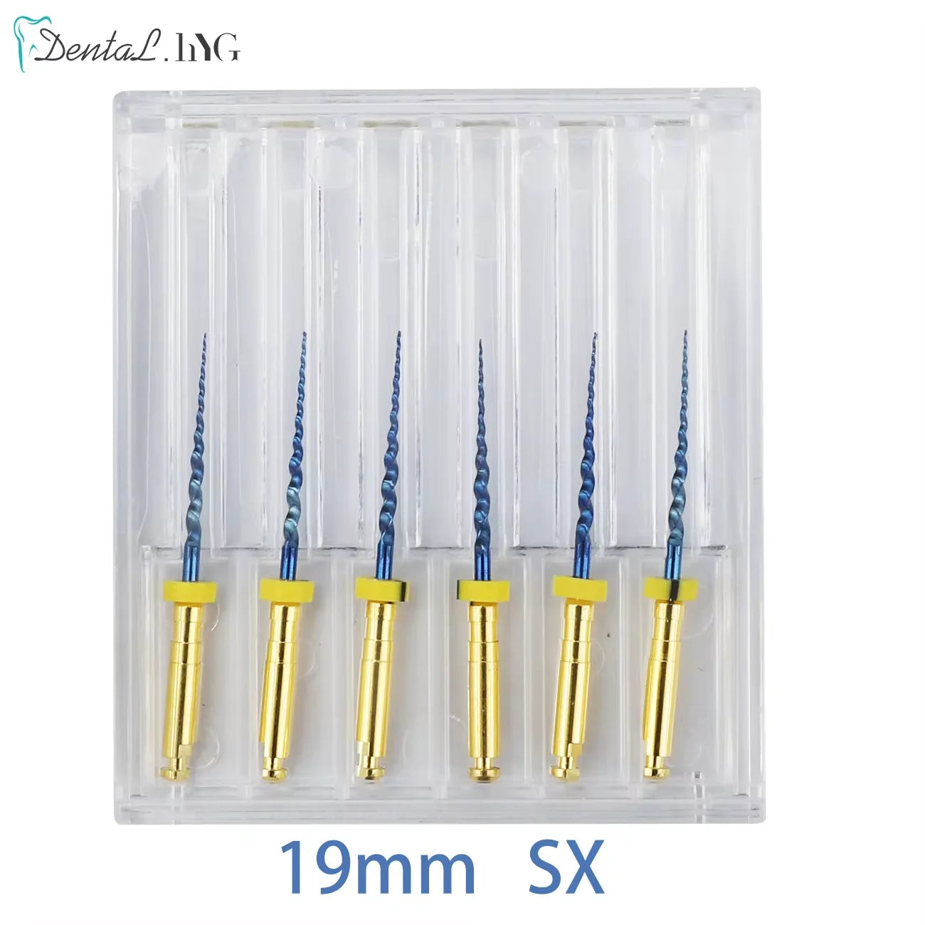 Gold-Coated NiTi Rotary Root Canal Files 6-Pack - Endodontic Files 19mm (0.75in) & 21mm (0.83in)