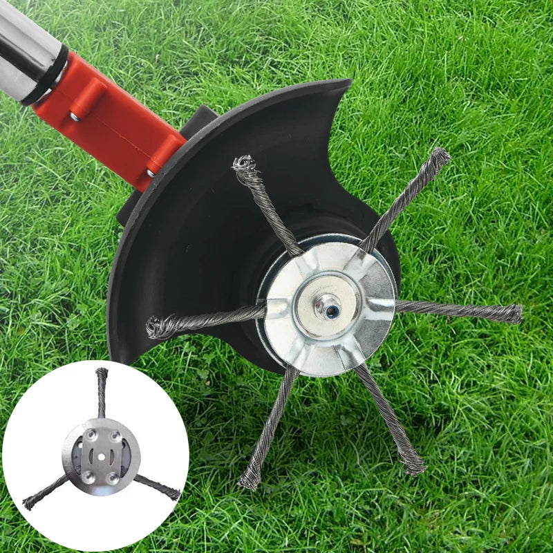 Steel Wire Weed Brush Trimmer Head 5.9in (15 cm) Disc – Grass, Moss & Rust Removal