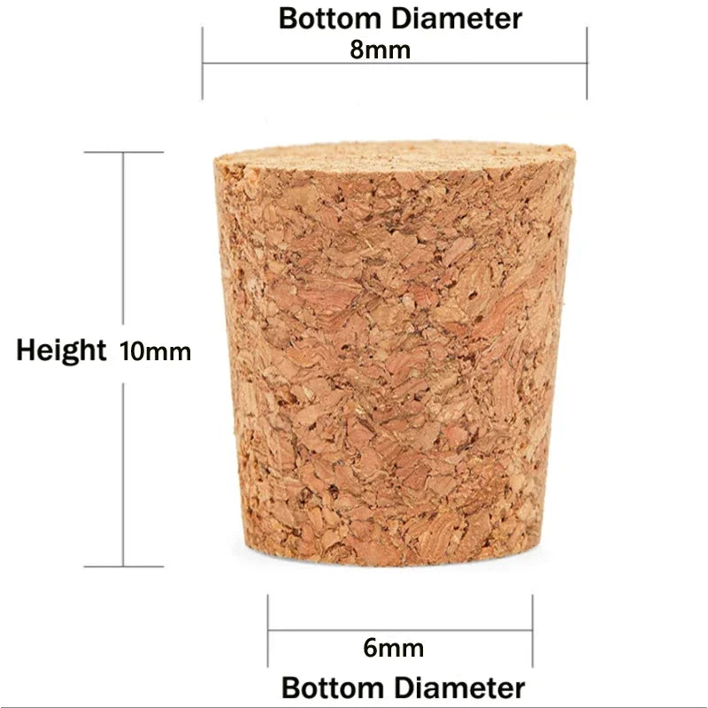 Wooden Conical Cork Stoppers - 5/10/20/50 Pack for Wine Bottles, Crafts & DIY
