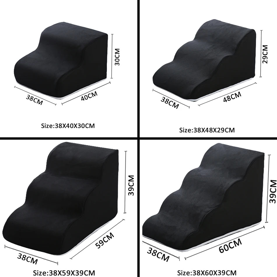 2/3/4-Step Pet Ramp & Ladder for Dogs and Cats – Non-Slip Removable Sofa Bed Stairs