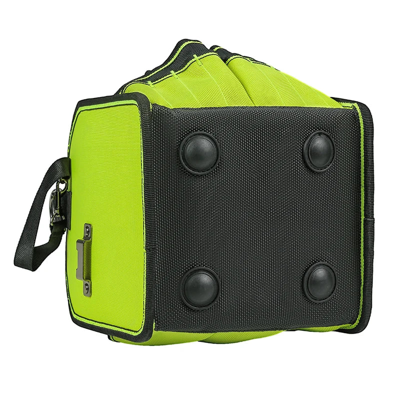 Open Tool Tote Bag with Adjustable Straps and Waterproof Base - Heavy Duty Tool Storage Organizer
