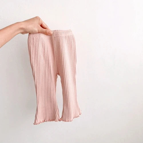 Baby Cotton Stretch Trousers – Slim Full-Length Elastic-Waist Pants, Solid Color Infant & Toddler 1-3 Years