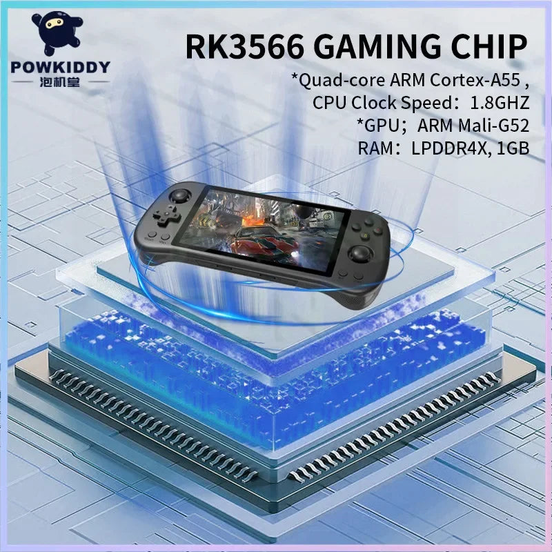 X55 5.5-Inch (14 cm) Handheld Game Console — RK3566 Open-Source Linux, 4000mAh, 1280×720 OLED, HDMI TV Out, Up to 512GB, Retro PSP/N64/PS Emulation