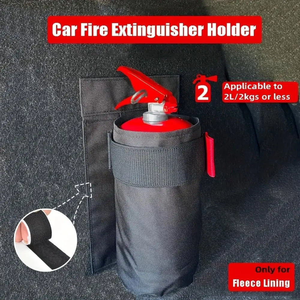 Universal Car Trunk Organizer & Backseat Storage Bag with Mount Bracket for Fire Extinguisher