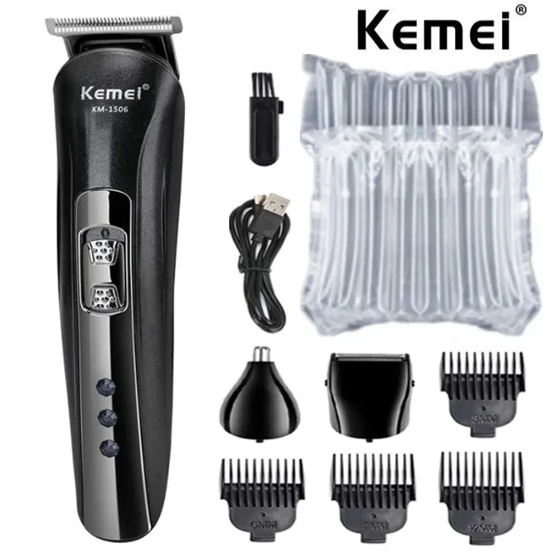 3-in-1 USB Rechargeable Electric Shaver and Hair Trimmer, Portable Nose Trimmer Kit