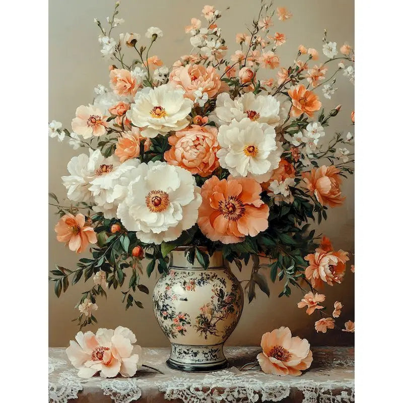 Floral Paint-by-Numbers Kit for Adults - 40 x 50 cm (15.7 x 19.7 in) Canvas DIY Wall Art Gift