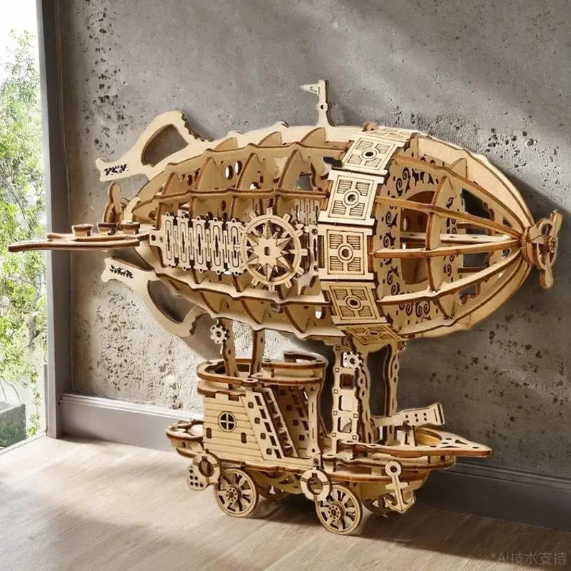 DIY 3D Wooden Mechanical Puzzle Kit – Spiral Run Marble Maze Model for Teens & Adults