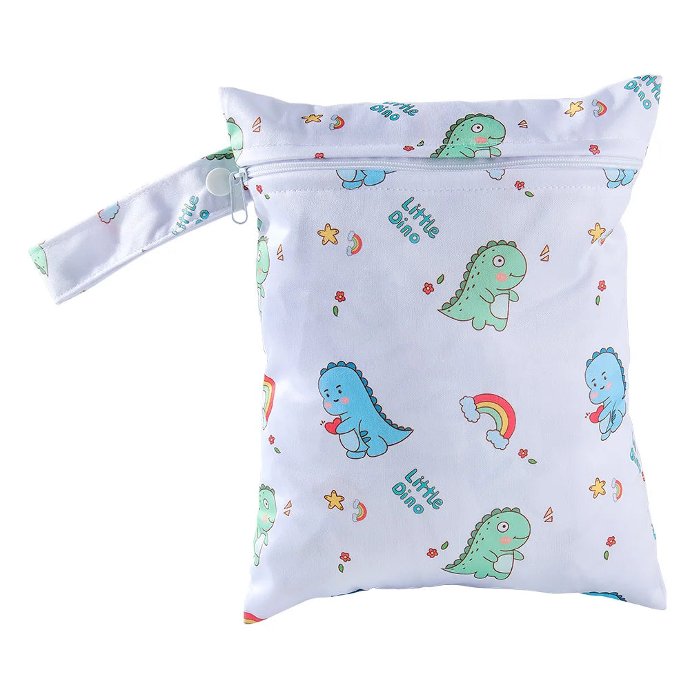 Waterproof PUL Wet/Dry Diaper Bag 20 x 25 cm (7.9 x 9.8 in) Travel Stroller Mini Handbag with Zipper