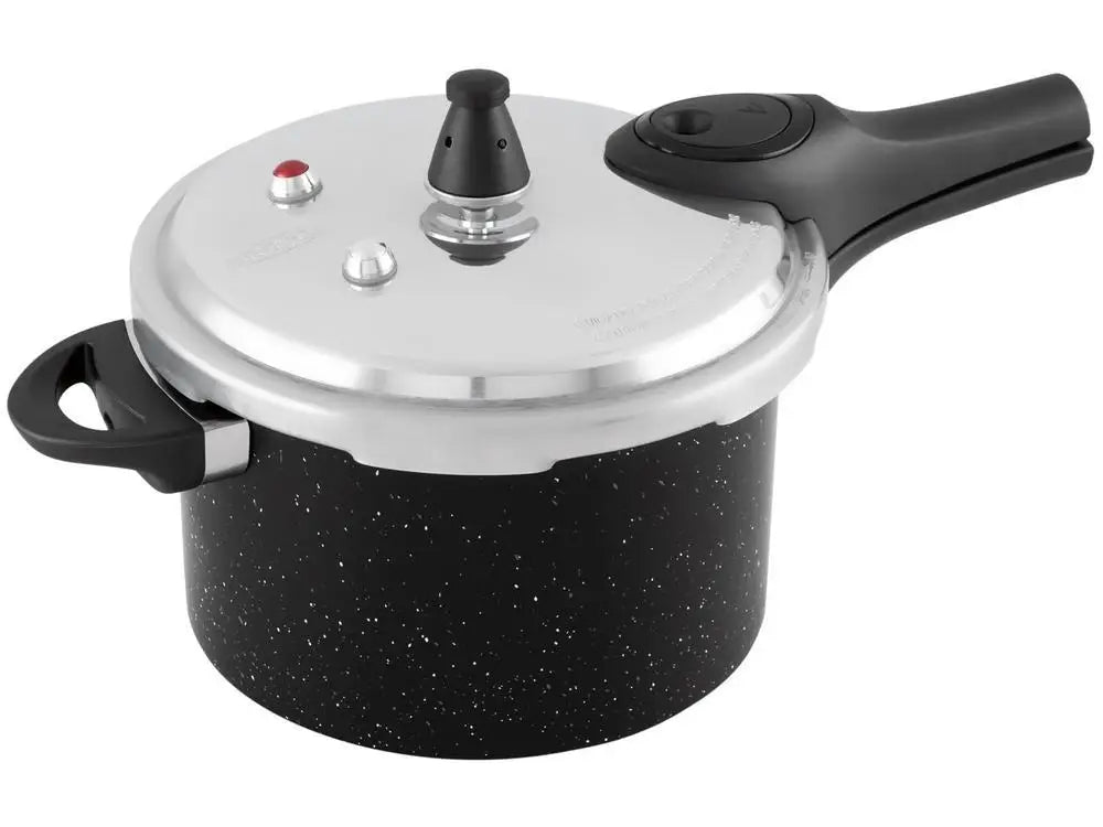 Ceramic Coated 4.2 L (4.4 qt) Black Pressure Cooker – Induction Compatible
