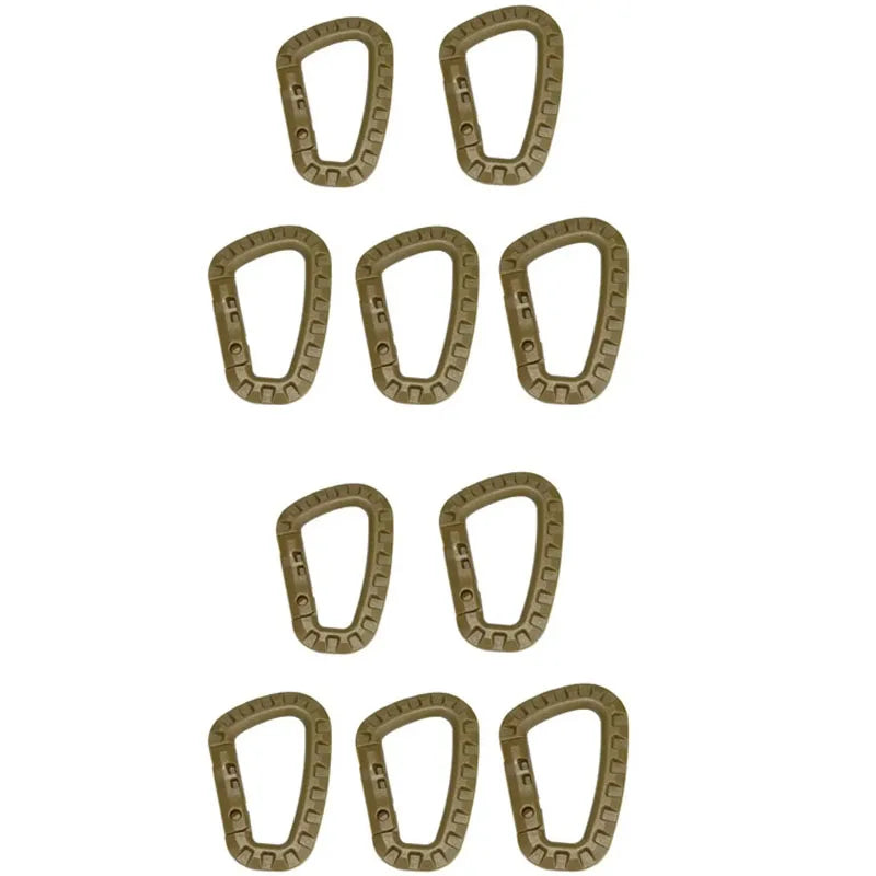 Tactical Carabiner D-Ring Clips for Backpack & Keychain - 1-10 Pack