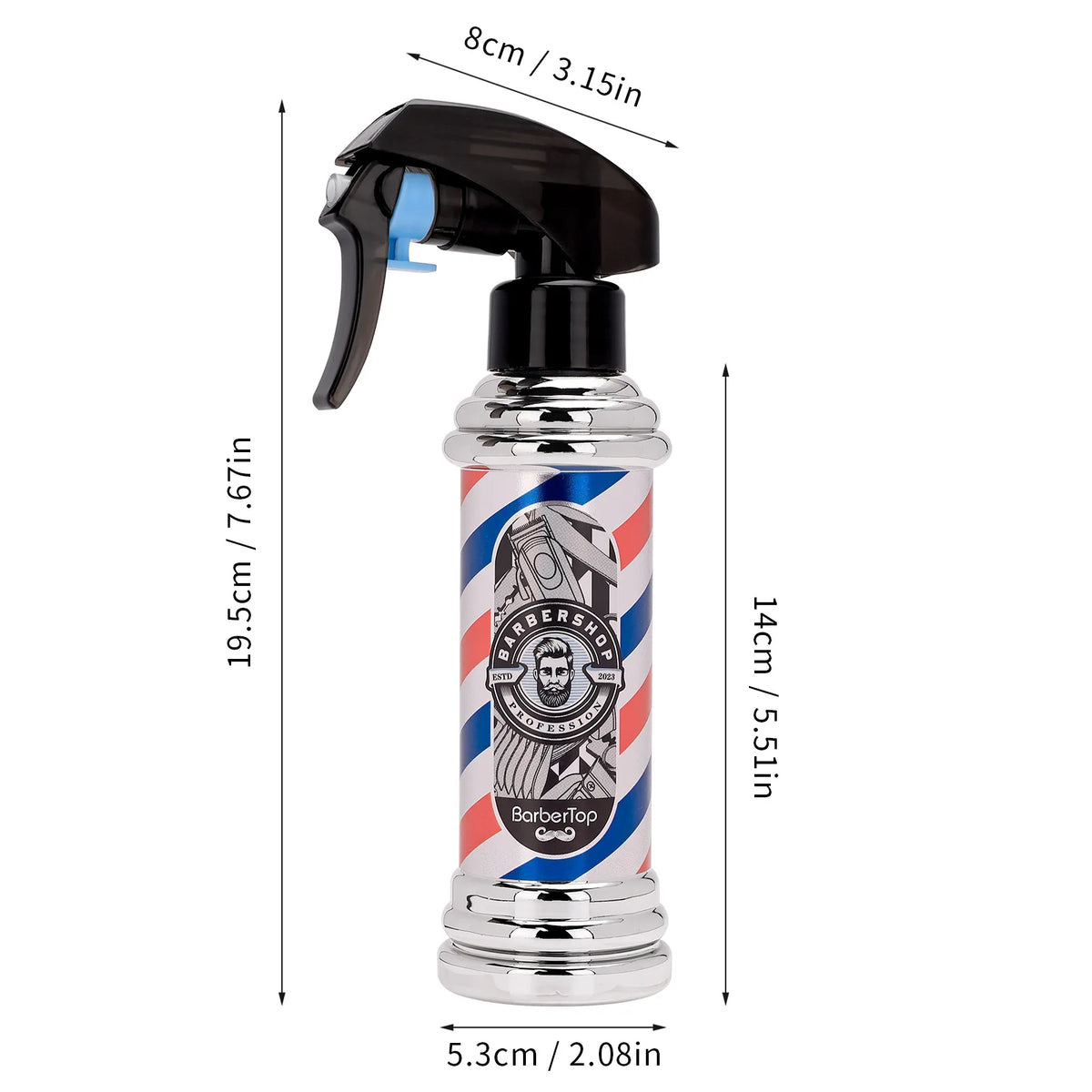 300ml Retro Mist Spray Bottle - Refillable Hairdressing Mister for Barber Salon & Home