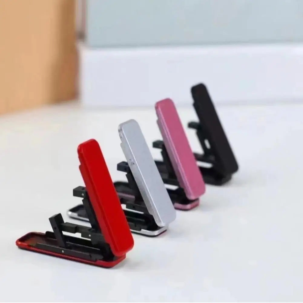 Portable Mini Folding Phone Stand Adjustable Invisible Desktop Mount with Adhesive for Cellphone