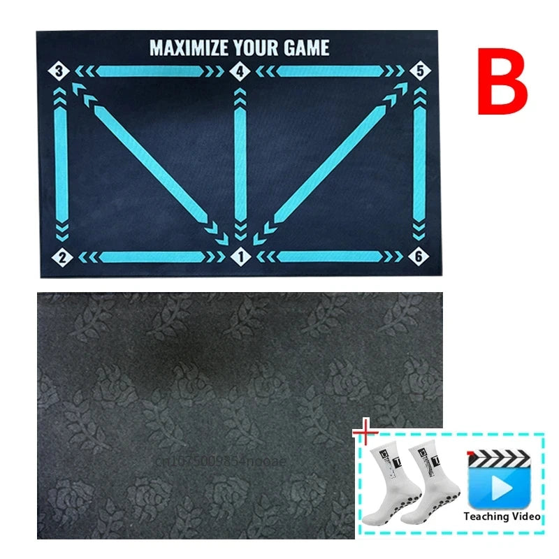 Football Training Mat 90 x 60 cm (35.4 x 23.6 in) Non-Slip Foldable Dribble Practice Mat for Kids & Adults Indoor Outdoor