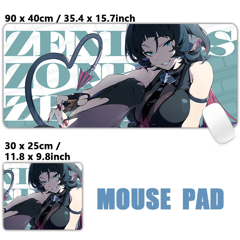 XXL Anime Gaming Mouse Pad – Hoshimi Miyabi & Evelyn Ellen Desk Mat, Large Keyboard Mousepad with Non-Slip Silicone Base